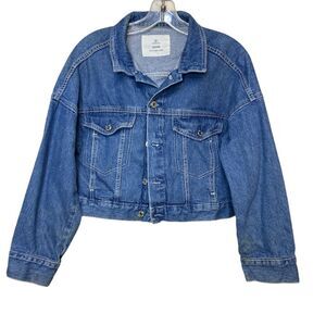 &Denim cropped denim jacket size S